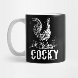 Cocky rooster joke Mug